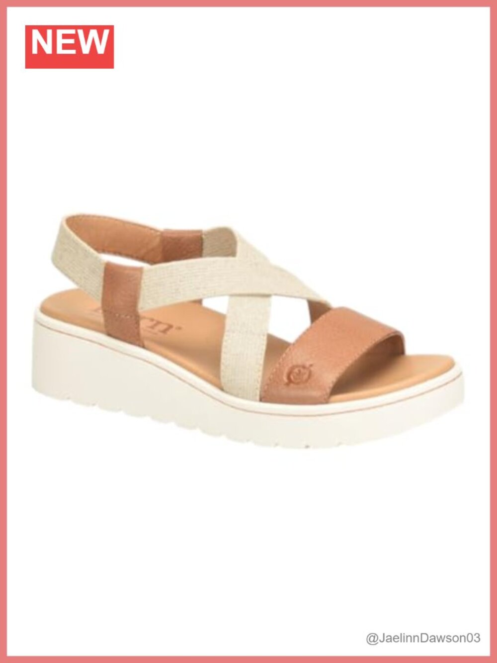 Born Kasady Slingback Sandals Leather Stretch Straps Platform